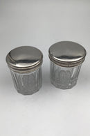 Foreign Glass Jars with Silver Lids (2)