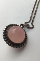 Georg Jensen纯银吊坠，编号9C（玫瑰石英）。