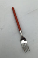 Hans Hansen Sølv Amalie Barnegaffel Orange Emalje