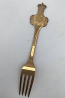 P. Hertz Forgyldt Sterling Sølv Mindegaffel Regeringsjubilæum 1997