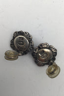 Georg Jensen Sterling Silber Ohrclips Ohrringe Jahr Schmuck 2002 Karneol
