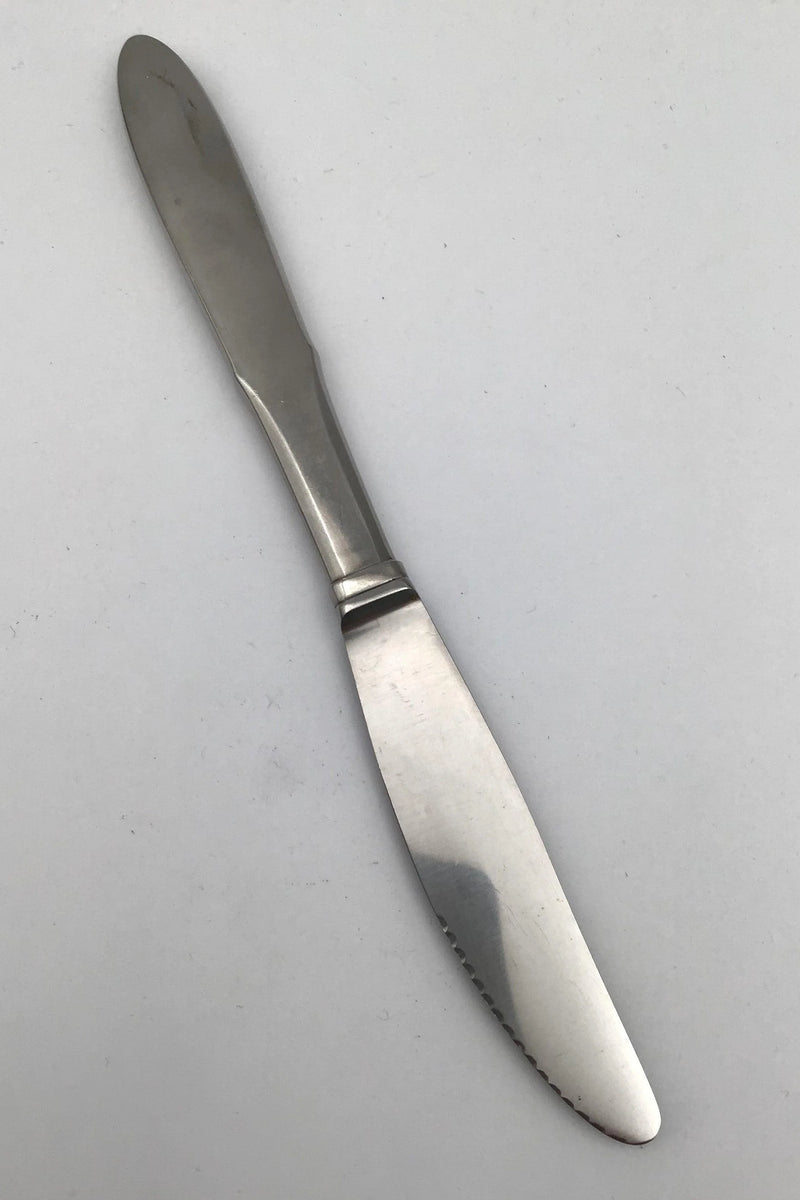 Georg Jensen Stainless Mitra, Mat Spisekniv langt skaft, kort blad, med skær