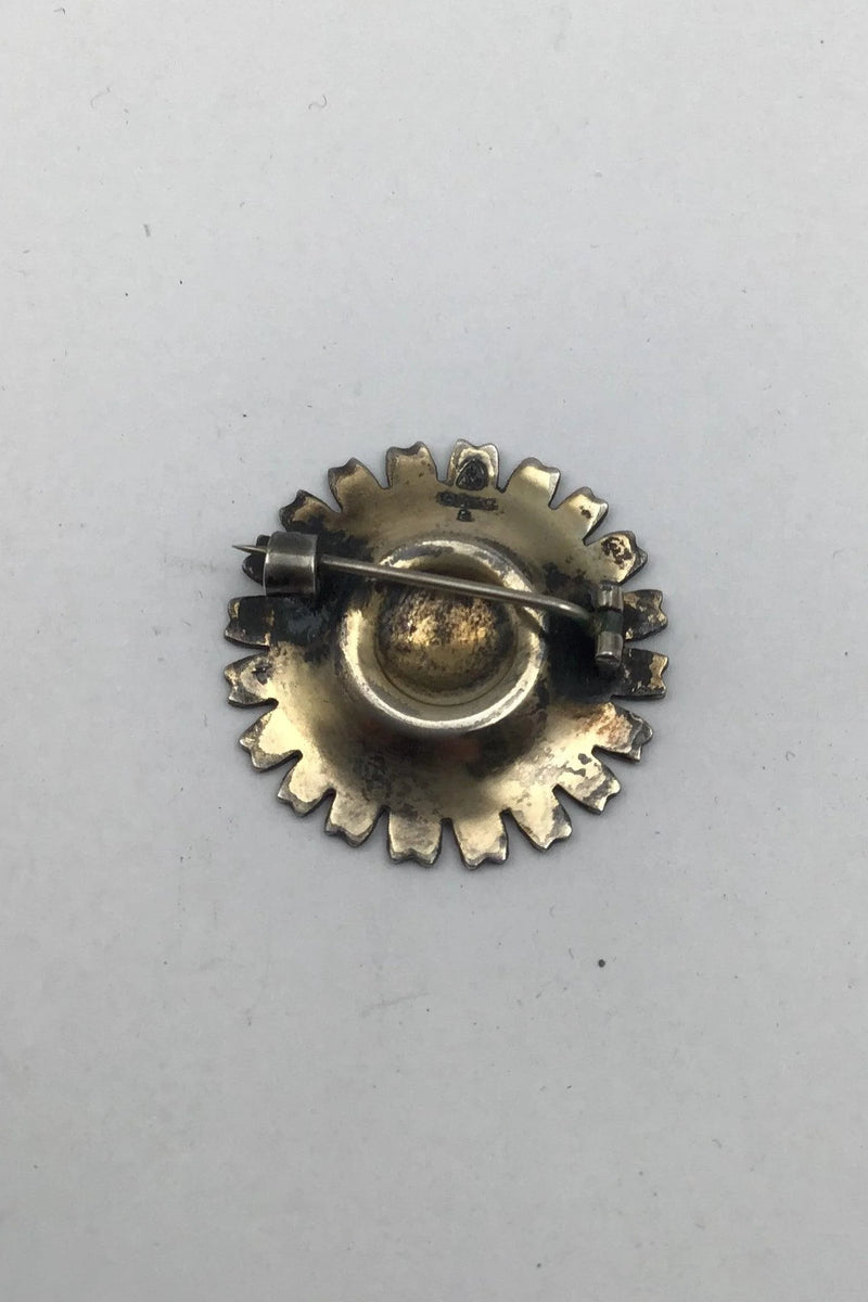 Anton Michelsen Forgyldt Sterling Sølv Marguerit Broche