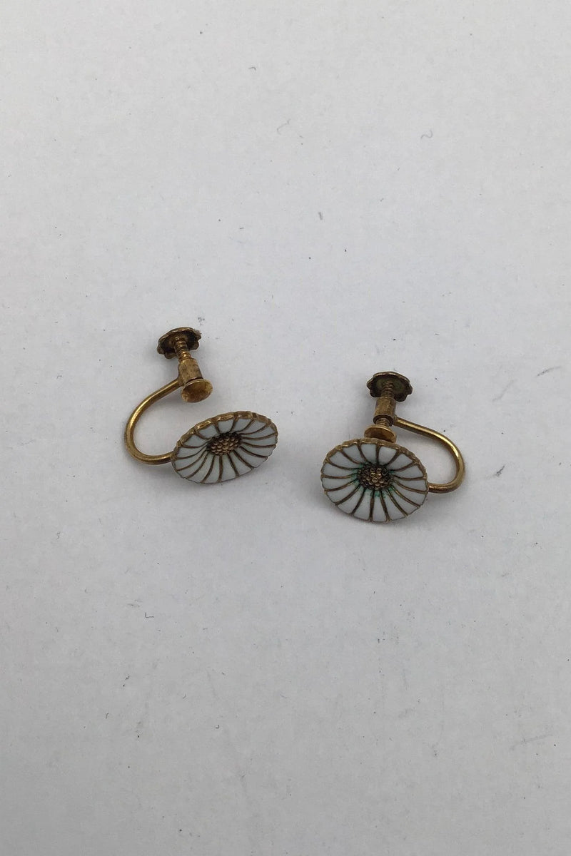 Anton Michelsen Forgyldt Sterling Sølv Marguerit Øreringe