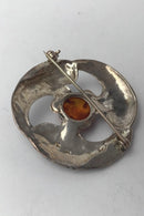 TS Design Sterling Sølv Broche med Rav