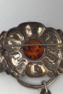 TS Design Sterling Sølv Broche med Rav