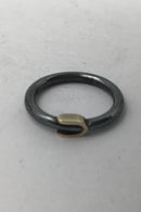 Hans Hansen Oxideret Sterling Sølv m Guld Ring