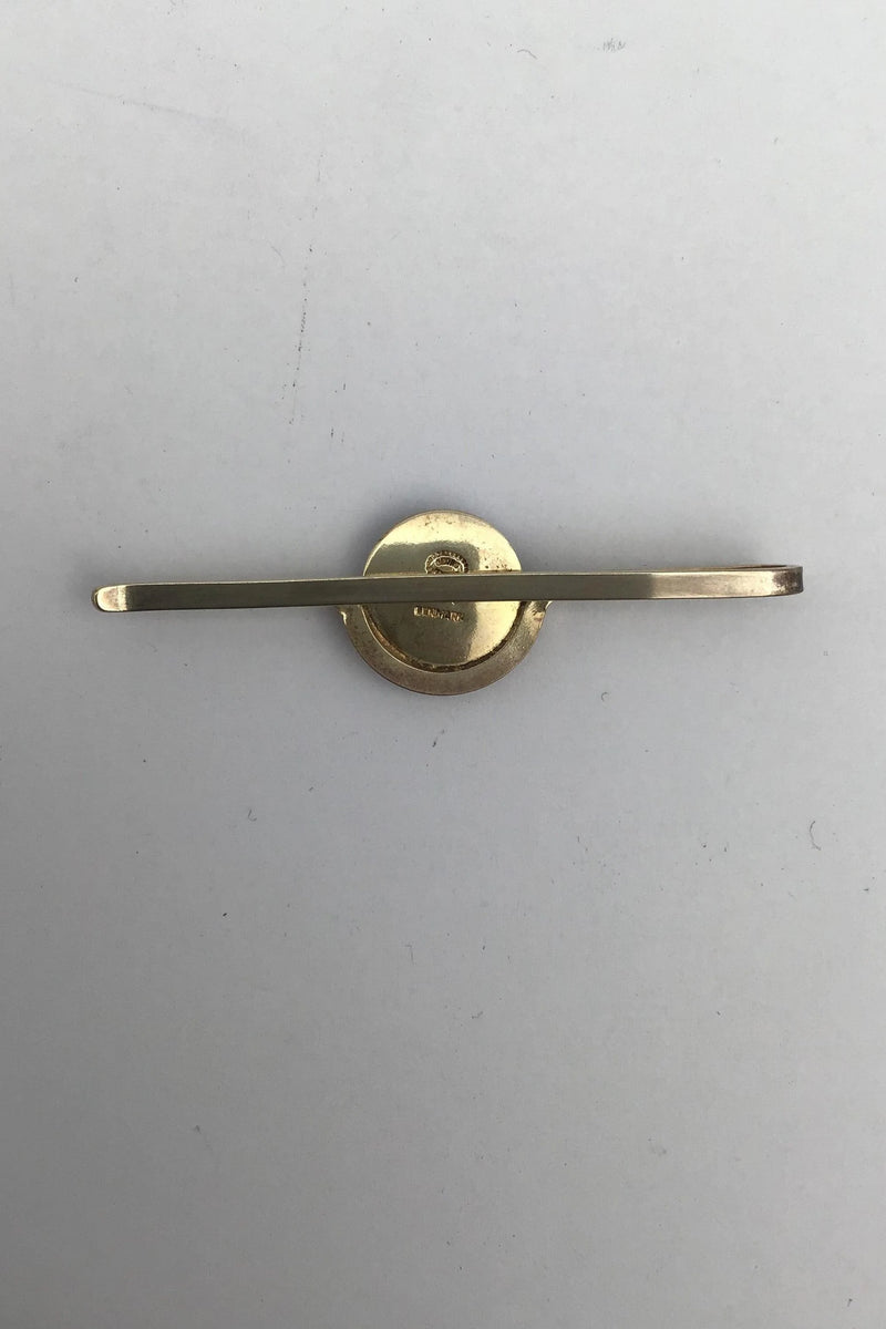 Georg Jensen / Royal Copenhagen Forgyldt Sterling Sølv / Porcelæn Slipsenål