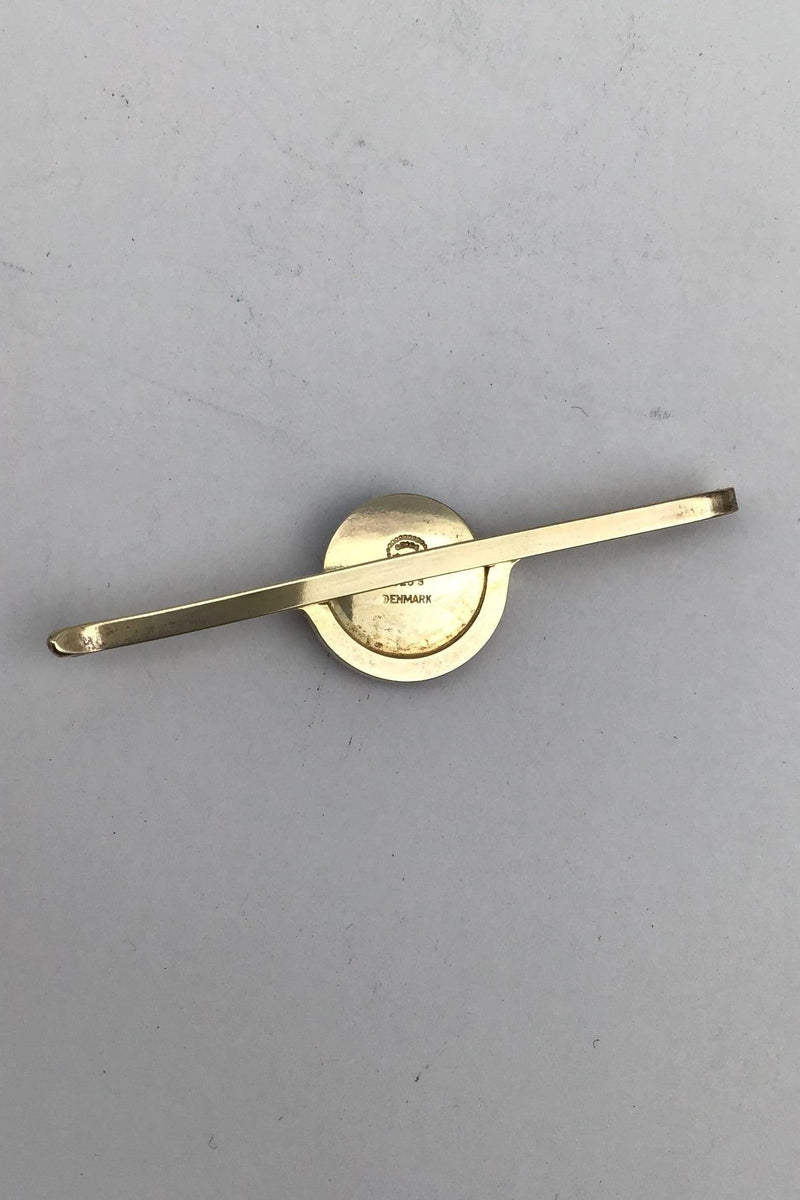 Georg Jensen / Royal Copenhagen Forgyldt Sterling Sølv / Porcelæn Slipsenål