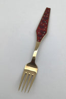Sorenco Christmas fork 1969 of gold-plated sterling silver with enamel.
