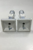 Royal Copenhagen Musselmalet Riflet Et par lysestager No 15