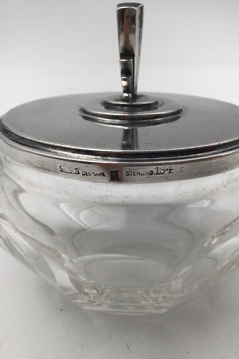 Georg Jensen Sterling Silver Lid and Baccarat Crystal Confiture Glass No. 134C