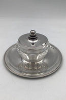 Georg Jensen Sterling Sølvlåg og Baccarat Krystal Confiture Glas samt underfad No. 600A