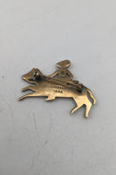 F. Hingelberg Brosche aus vergoldetem Sterlingsilber (Goldhornmotiv 1639)