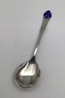 Dansk Sølv Fransk Lilje Marmelade ske (Blå Emalje)