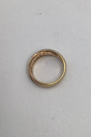 Tre tonet 18K Guld Ring med Brillanter (7 x 0,02)