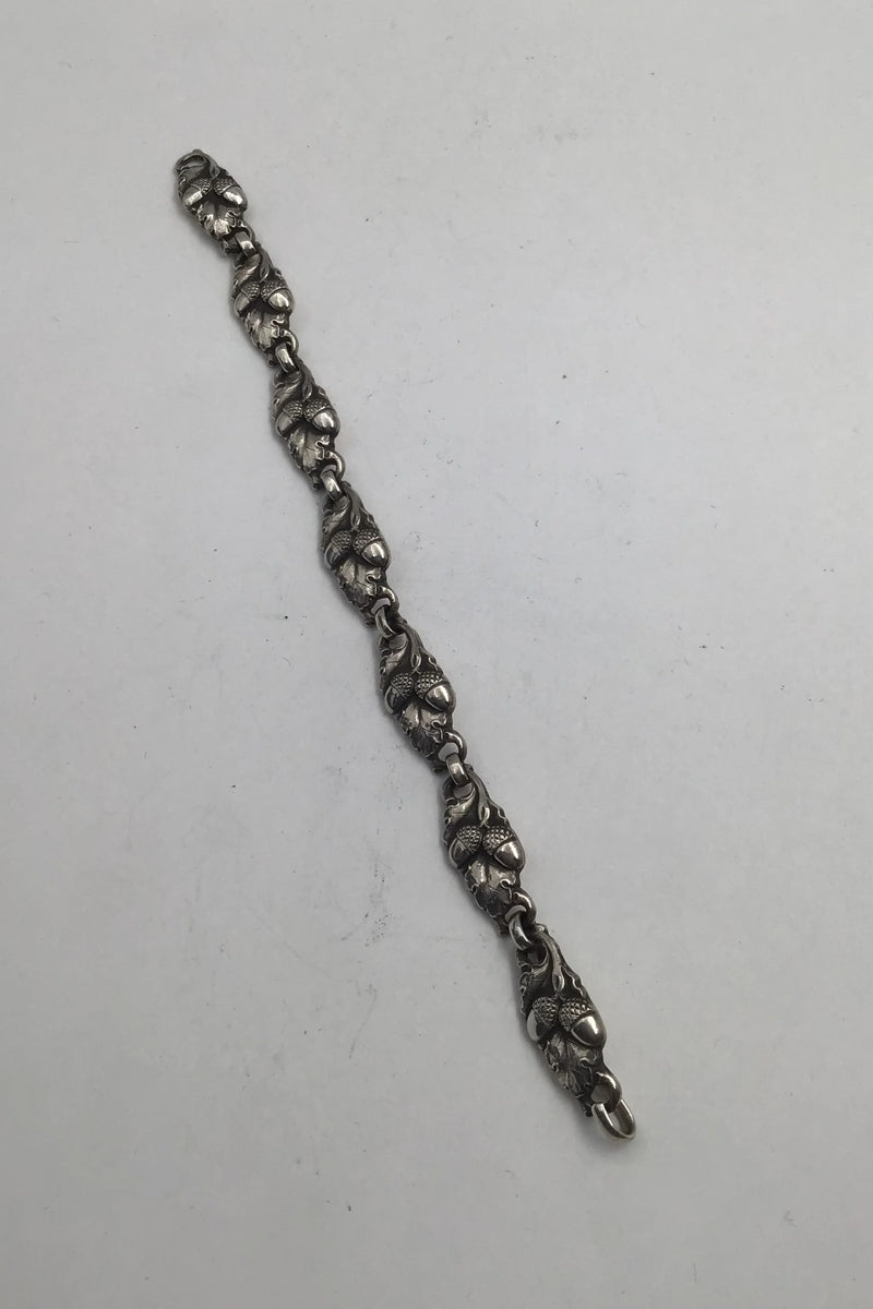 Evald Nielsen Sterling Sølv Armlænke (Agern)