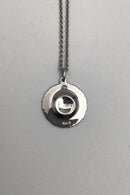 Georg Jensen Sterling Sølv Marguerit Vedhæng Olivengrøn