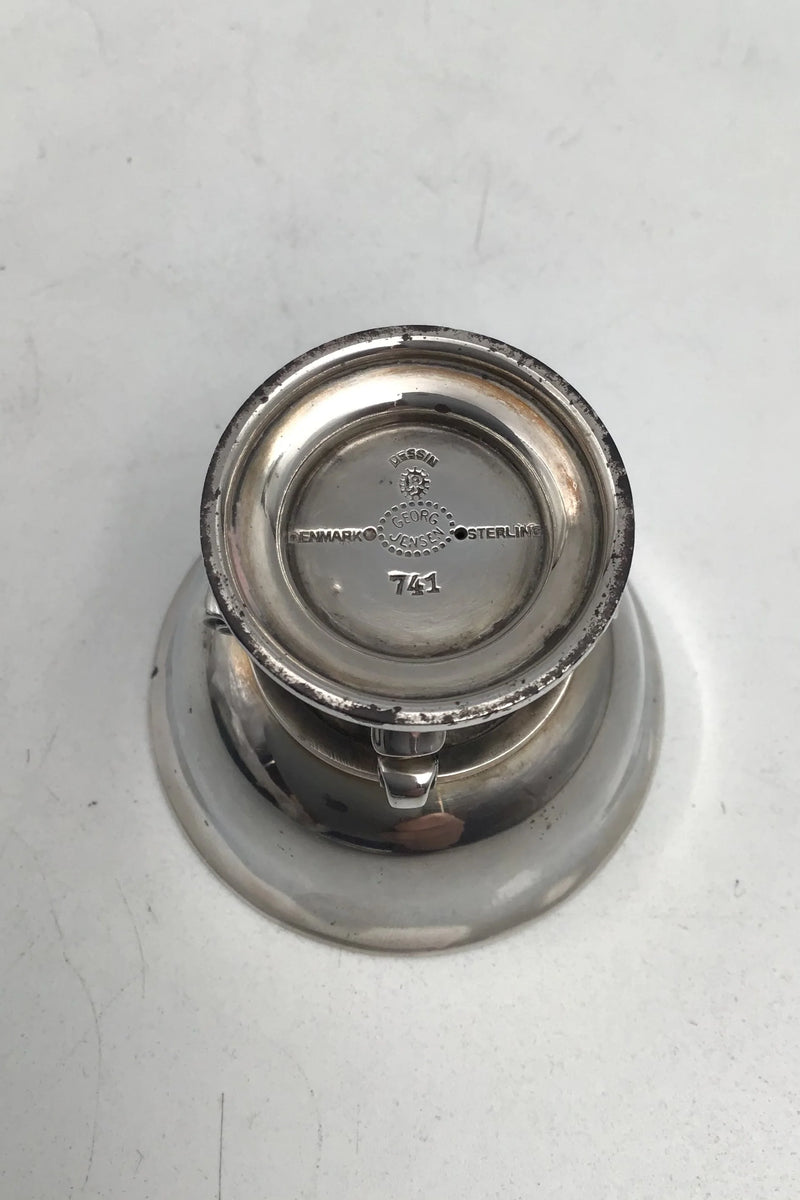 Georg Jensen Sterling Sølv Konge Saltkar No. 741 (Blå emalje)