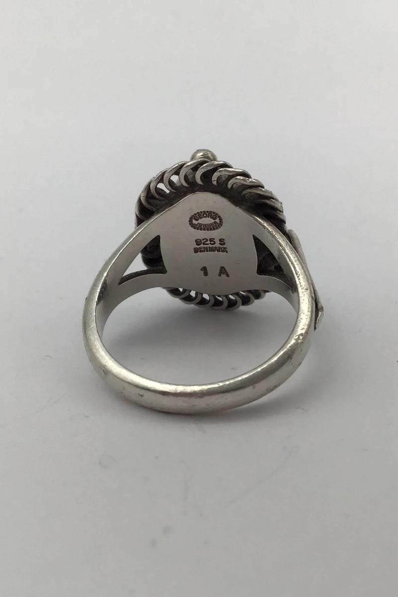 Georg Jensen Sterling Sølv Ring No. 1A Månesten
