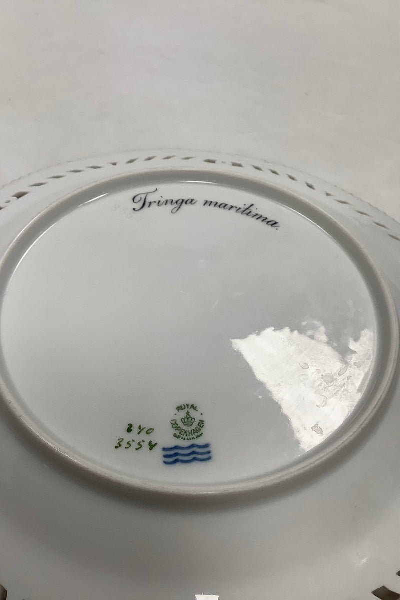 Royal Copenhagen Flora Danica Fugle Frokosttallerken No 20/3554 med gennembrudt kant.