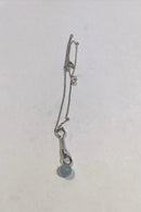 Georg Jensen Sterling Sølv Sphere Halskæde med vedhæng med lyseblå sten