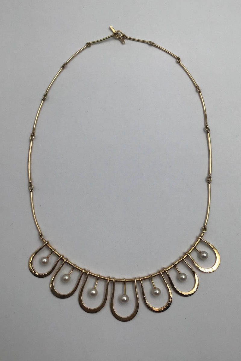 Bent Gabrielsen 14K Gold Necklace with Pearls