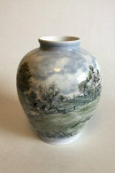 Bing & Grøndahl Art Nouveau unik vase med landskab No 354