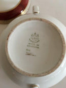 Bing & Grøndahl Wagner Sukkerskål No 94. Vinrød og Guld Bord.