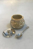 Bode Willumsen Hans Hansen Marmeladenglas Sterling Silber Deckel und Löffel