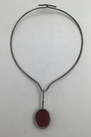 Dansk Sterling Sølv Halsring med Skarabæ vedhæng