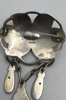 Evald Nielsen Art Nouveau Sølv Broche (Månesten)