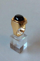 Georg Jensen 18K Gold Ring mit dunklem Sternsaphir im Cabochon-Schliff