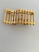 Georg Jensen vergoldete Messingbrosche Nr. 252 mit Zaun und Fahrrad