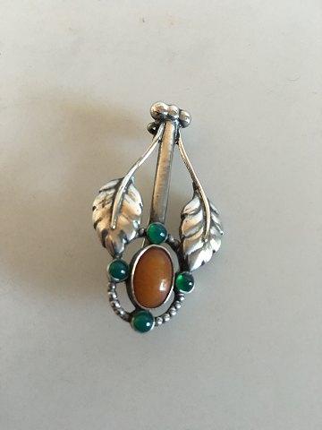 【名品】ジョージ ジェンセン ブローチ #78 アンバー／グリーンアゲート Georg Jensen - ◇SALE◇ □中古□ヴィンテージ□ ジョージジェンセン