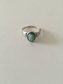 Georg Jensen Silver Ring with Green Stone No 46