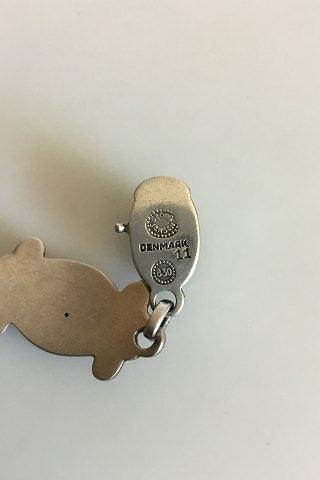 Georg Jensen Sterling Sølv Armbånd No 11 med Grønne Sten