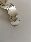 ジョージ ジェンセン スターリング シルバー ブレスレット No 23 鳥と10個のシンセティック サファイヤ付き