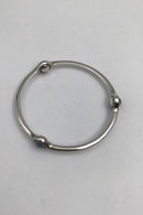 Georg Jensen Sterling Sølv Armring No. 473 Sphere Aquamarin