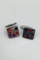 Georg Jensen Sterling Sølv / Emalje Manchetknapper No. 93A Magnus Stephensen