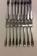 Georg Jensen Sterling Silver Beaded Lunch flatware set 16 pieces