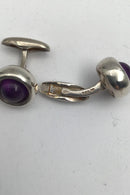 Georg Jensen Sterling Sølv Manchetknapper No 473 Sphere Ametyst