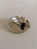 Georg Jensen Sterling Silber Nanna & Jørgen Ditzel Brosche Nr. 336 mit schwarzem Stein.