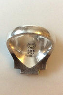 Georg Jensen. Nocturne ring 571A in sterling silver with black agate and treated pavement-black diamonds. Str 55. Design Regitze Overgaard.