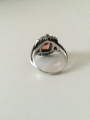 Georg Jensen Sterling Silver Ring with Orange Syntetic Sapphire No 10