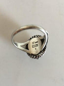 Georg Jensen Sterling Silver Ring No 1 with Mat Changing Blue Stone.