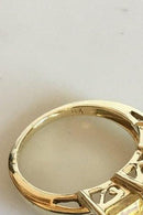 Gold Ring with three yellow stones. 14 K