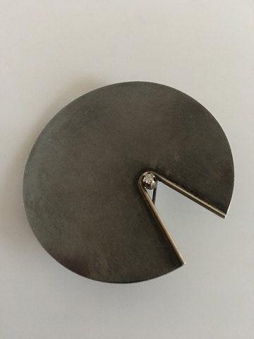 ハンセン ブローチ オキシダイズド スターリング シルバー ダイヤモンド