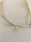 Hans Hansen Sterling Silber Halskette Nr. 317E mit schwarzem Onyx verziert