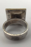 Hans Hansen Sterling Sølv Ring m Perler (Delvist Forgyldt)